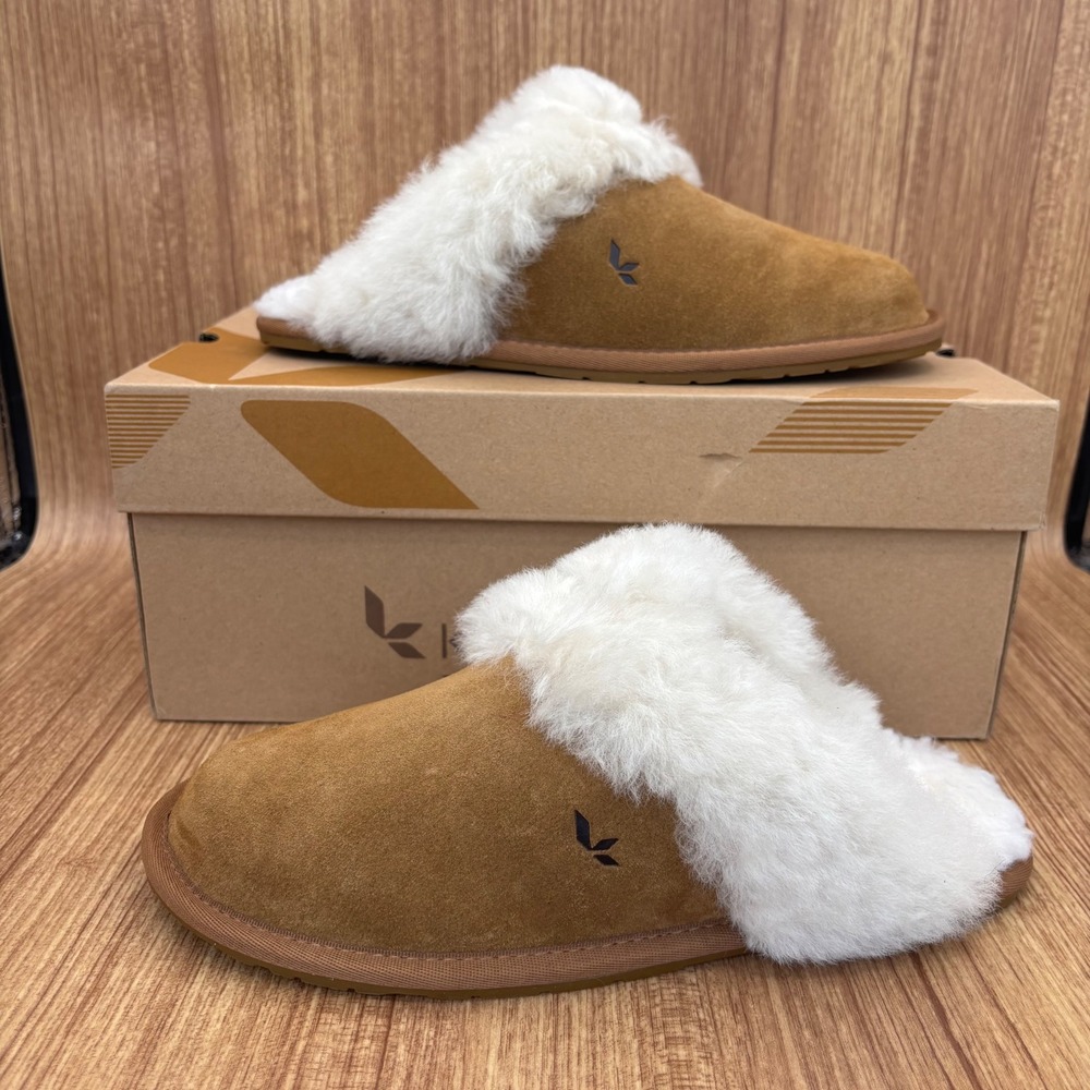 Koolaburra by UGG Milo Slippers Women 8 Chestnut Suede Faux Fur 1015823‎